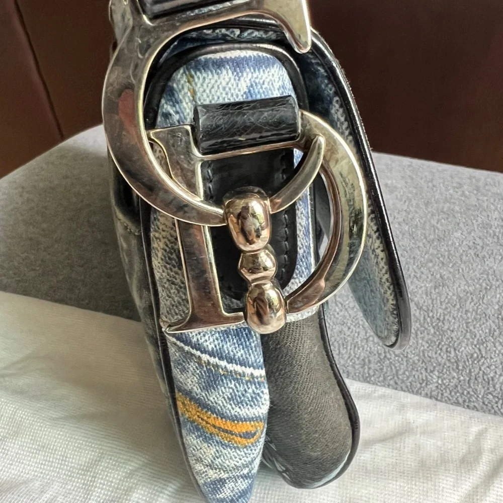 Vintage Christian Dior Denim Saddle Bag - Picture 6 of 15